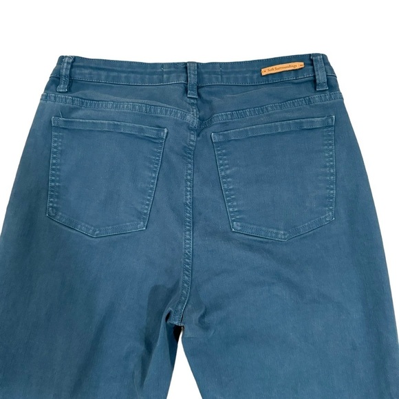Soft Surroundings Women's High Rise Slim Jeans 8T Teal Blue Cotton Stretch - Picture 6 of 9